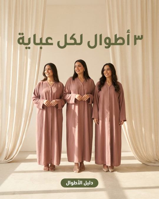 إعلان عبايات بثلاث أطوال حسب طولك